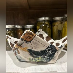 Bowl Koozie (Cozy) - COWboy Boots, Cow Print, Western, Rodeo